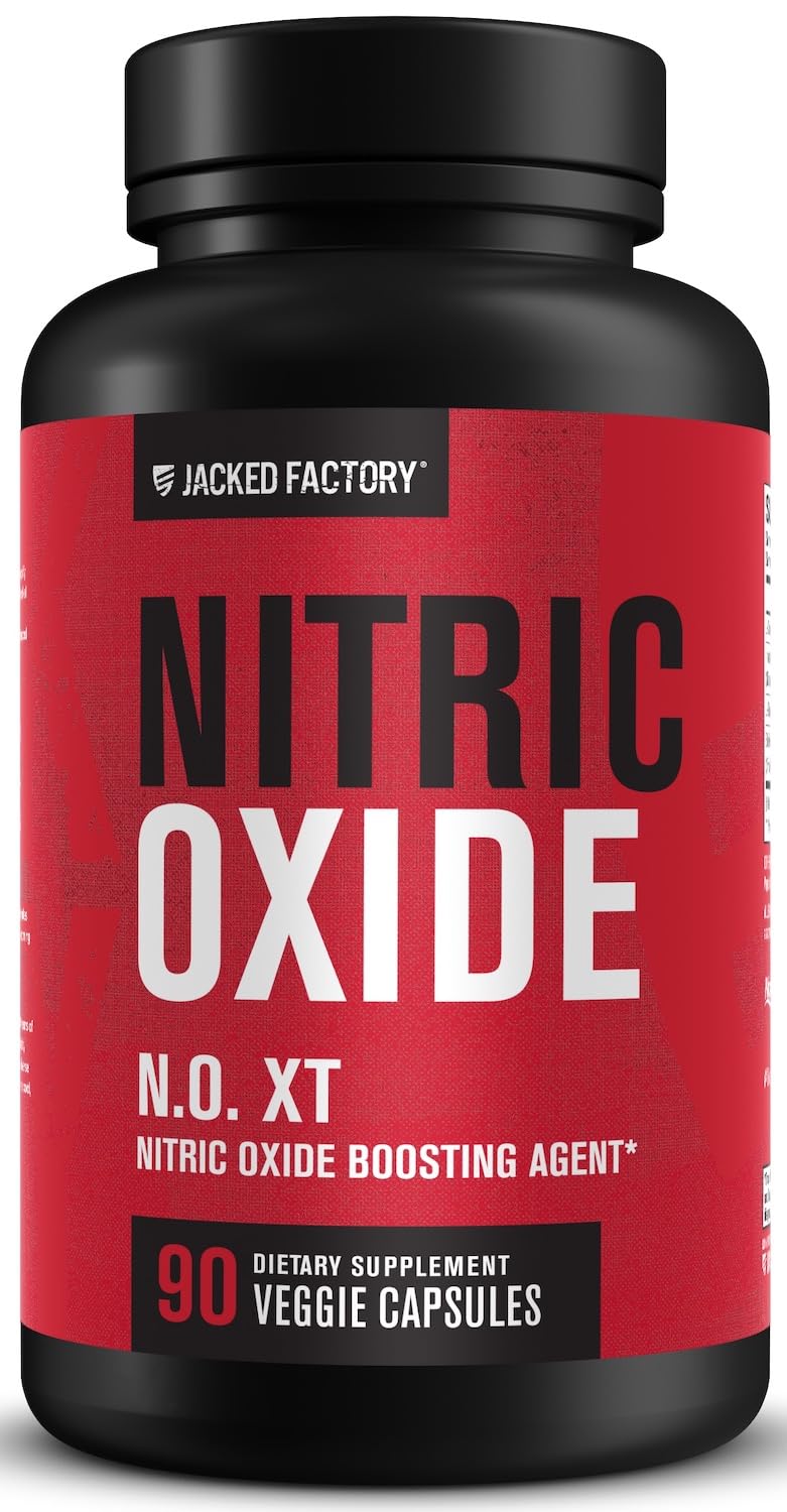 Jacked Factory N.O. XT Nitric Oxide Supplements for Men w/Nitrosigine L Arginine L Citrulline Supplement for Muscle Pumps & Vascularity - Pre Workout Nitric Oxide Booster & Muscle Builder - 90 Caps - dailyvitalstore