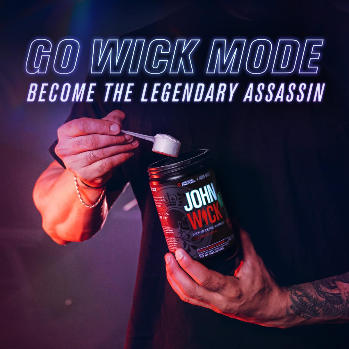 Jacked Factory X John Wick - Wick Mode Pre Workout Powder - Intense Energy, Battle-Ready Focus, Unstoppable Commitment, and Sheer Will - dailyvitalstore