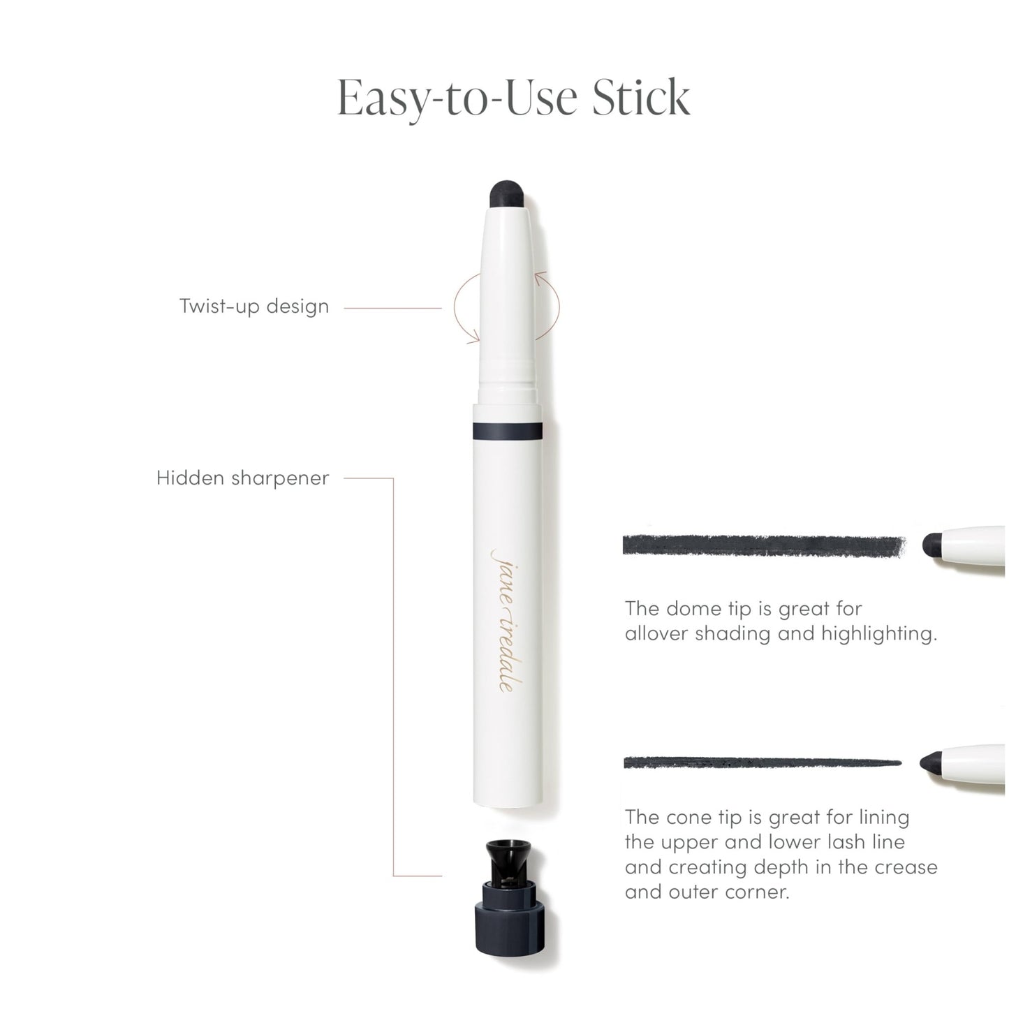 jane iredale ColorLuxe Eye Shadow Stick, Multi-Use Cream to Powder Formula with Sharpener, Highly Pigmented, Buildable, Long-Wear, Vegan, Cruelty-Free, Rosé - dailyvitalstore
