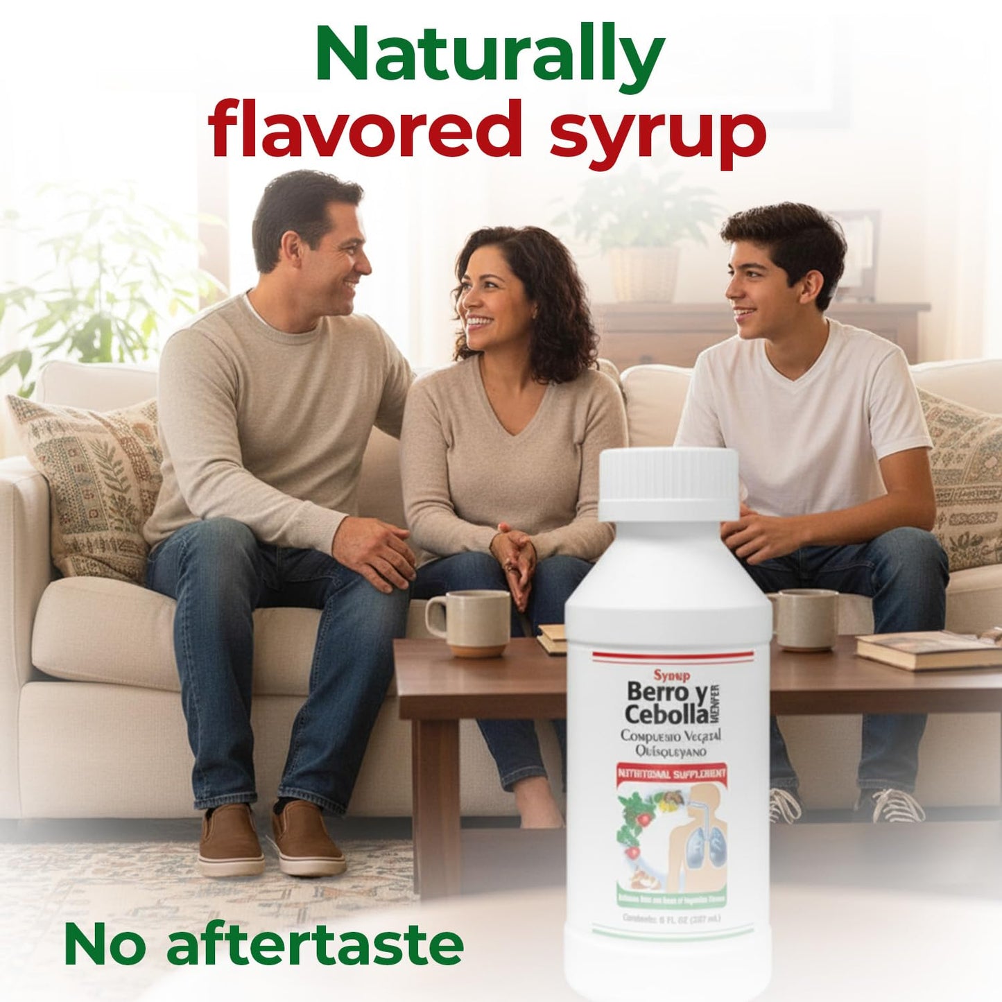 Jarabe Berro y Cebolla Immune Support Syrup with Vitamin D, Zinc & Natural Herbal Extracts – Eucalyptus, Honey, Onion, Garlic & More – Teens & Adult Wellness Formula – 8 Fl Oz Each | 2-Pack - dailyvitalstore