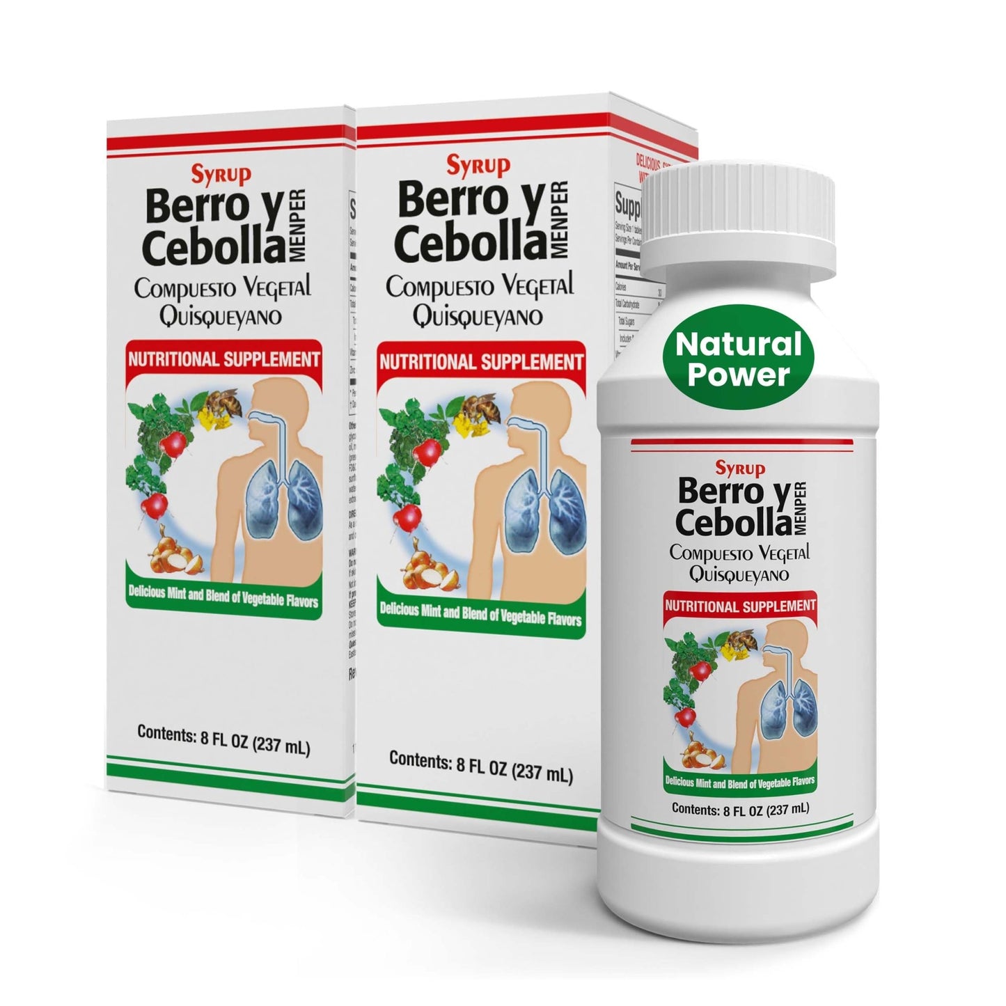 Jarabe Berro y Cebolla Immune Support Syrup with Vitamin D, Zinc & Natural Herbal Extracts – Eucalyptus, Honey, Onion, Garlic & More – Teens & Adult Wellness Formula – 8 Fl Oz Each | 2-Pack - dailyvitalstore