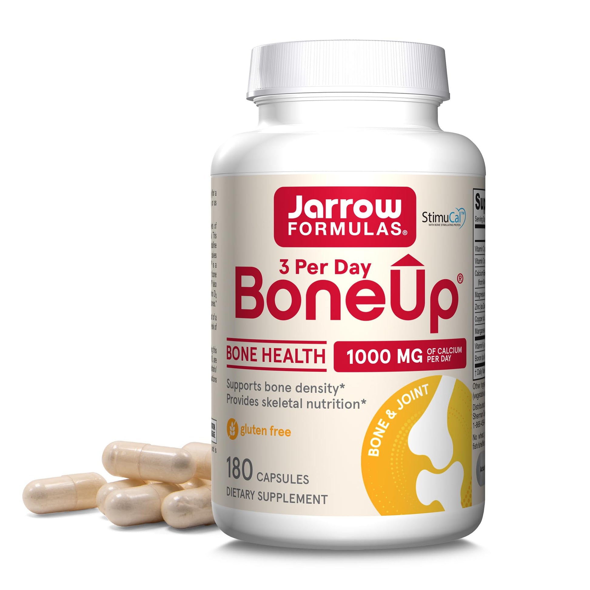 Jarrow Formulas BoneUp Three Per Day for Bone Density and Skeletal Nutrition, Includes Vitamin D3, K2 (as MK-7) and Calcium - dailyvitalstore