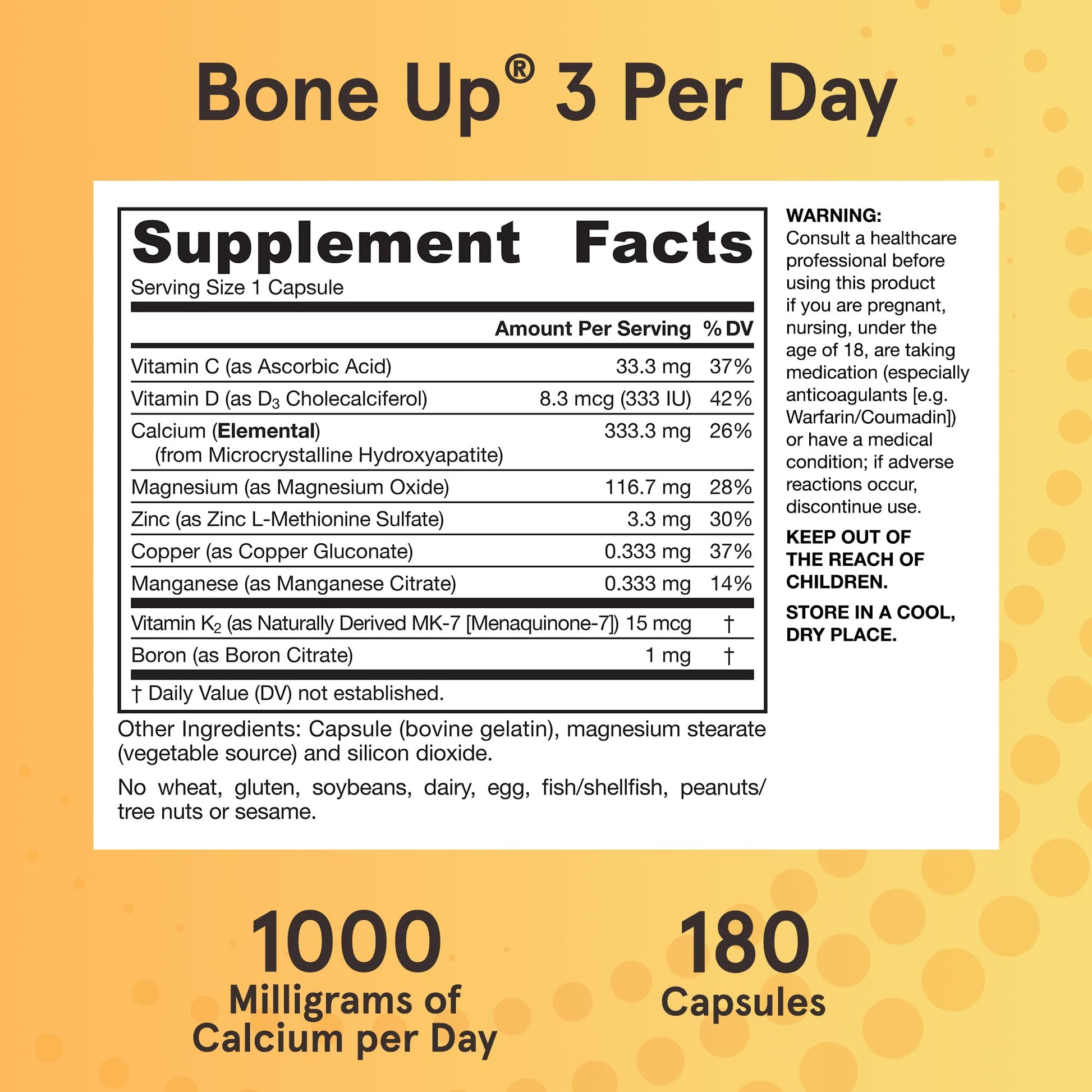 Jarrow Formulas BoneUp Three Per Day for Bone Density and Skeletal Nutrition, Includes Vitamin D3, K2 (as MK-7) and Calcium - dailyvitalstore