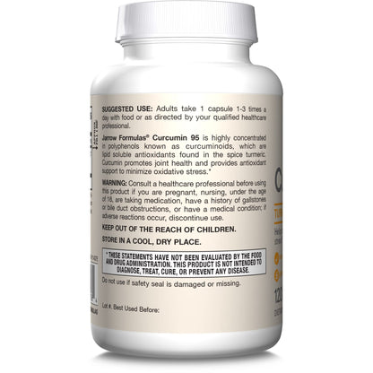 Jarrow Formulas Curcumin 95 Supplement - Turmeric Extract Supplement, 500 mg for Antioxidant & Joint Support, 120 Capsules - dailyvitalstore