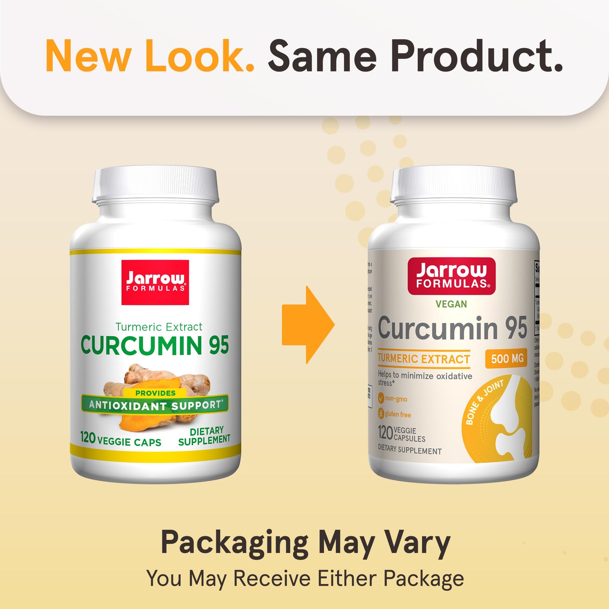 Jarrow Formulas Curcumin 95 Supplement - Turmeric Extract Supplement, 500 mg for Antioxidant & Joint Support, 120 Capsules - dailyvitalstore