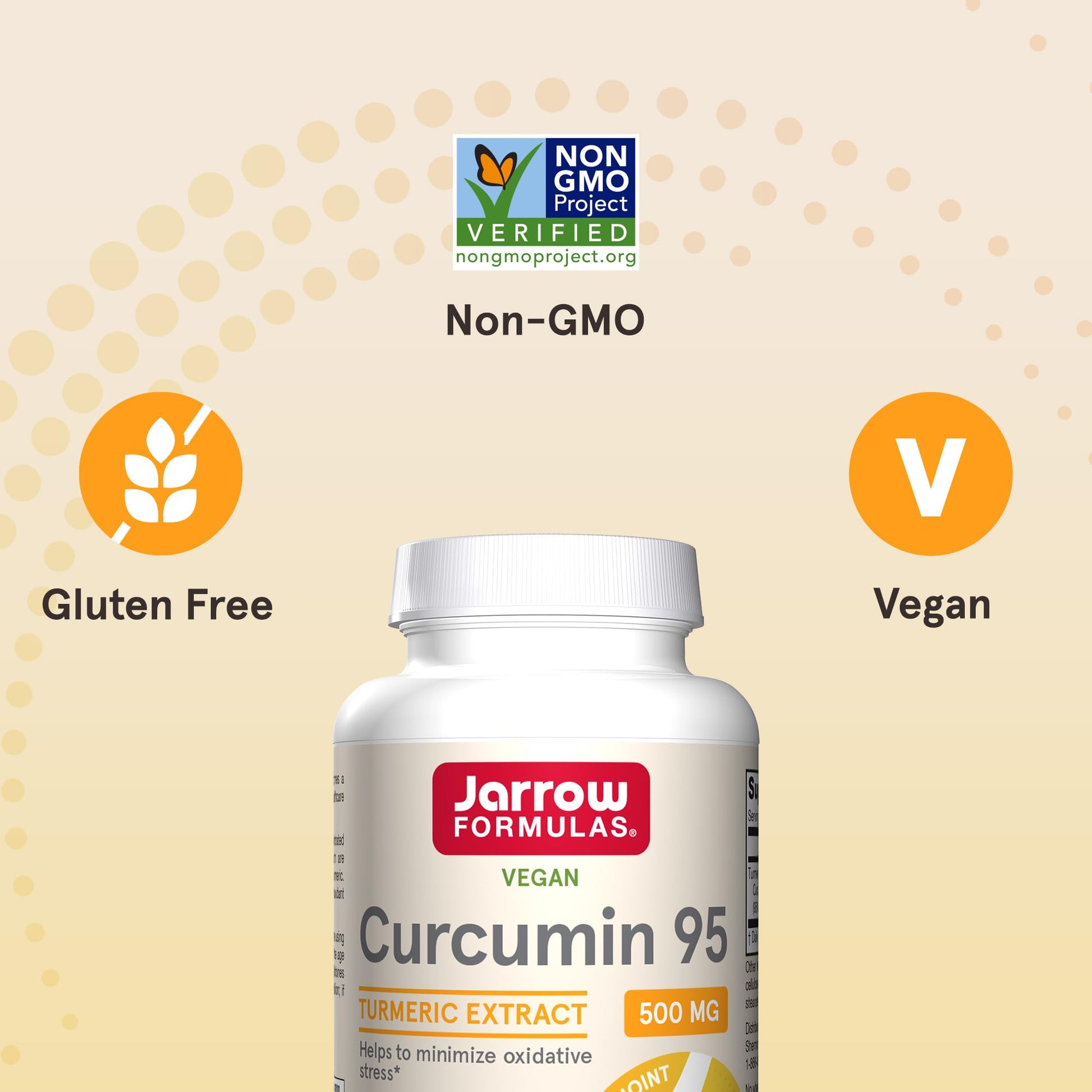 Jarrow Formulas Curcumin 95 Supplement - Turmeric Extract Supplement, 500 mg for Antioxidant & Joint Support, 120 Capsules - dailyvitalstore