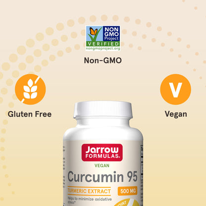 Jarrow Formulas Curcumin 95 Supplement - Turmeric Extract Supplement, 500 mg for Antioxidant & Joint Support, 120 Capsules - dailyvitalstore