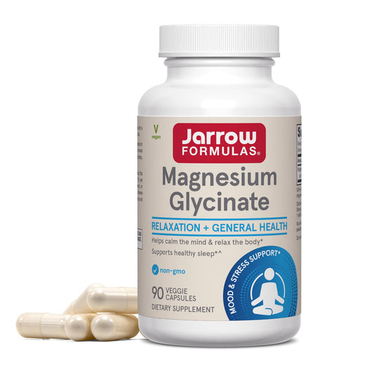 Jarrow Formulas Magnesium Glycinate Veggie Capsules - 360 mg Magnesium per Serving, Supports Relaxation and Healthy Sleep, 90 Count, 30 Day Supply - dailyvitalstore