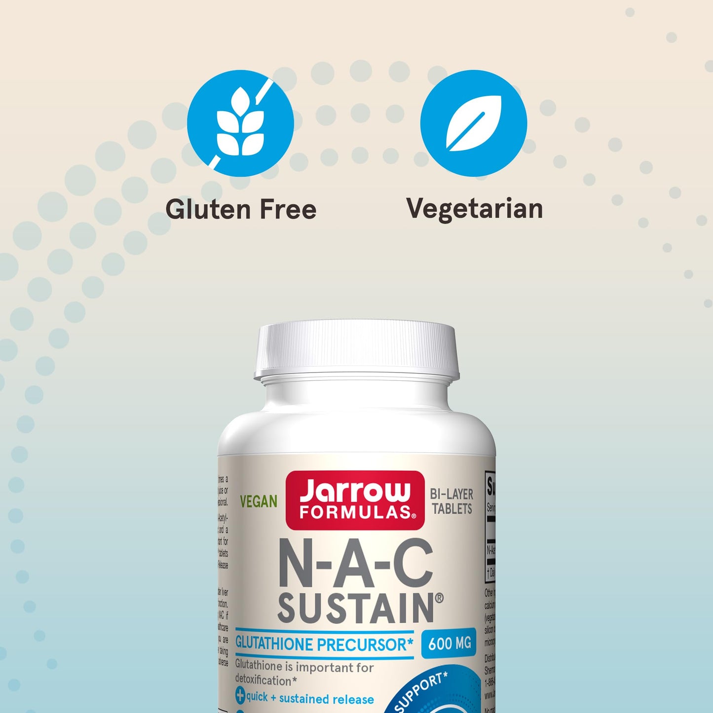Jarrow Formulas N-A-C Sustain 600 mg, Dietary Supplement, NAC 600 mg, an Antioxidant Amino Acid Support - dailyvitalstore