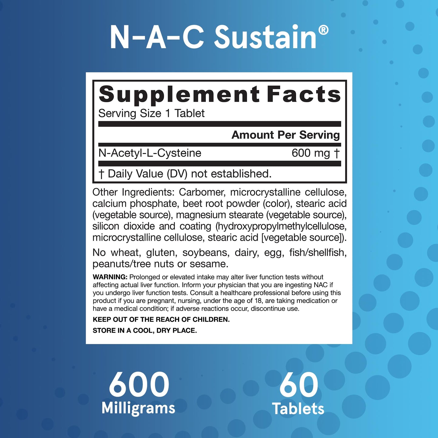 Jarrow Formulas N-A-C Sustain 600 mg, Dietary Supplement, NAC 600 mg, an Antioxidant Amino Acid Support - dailyvitalstore