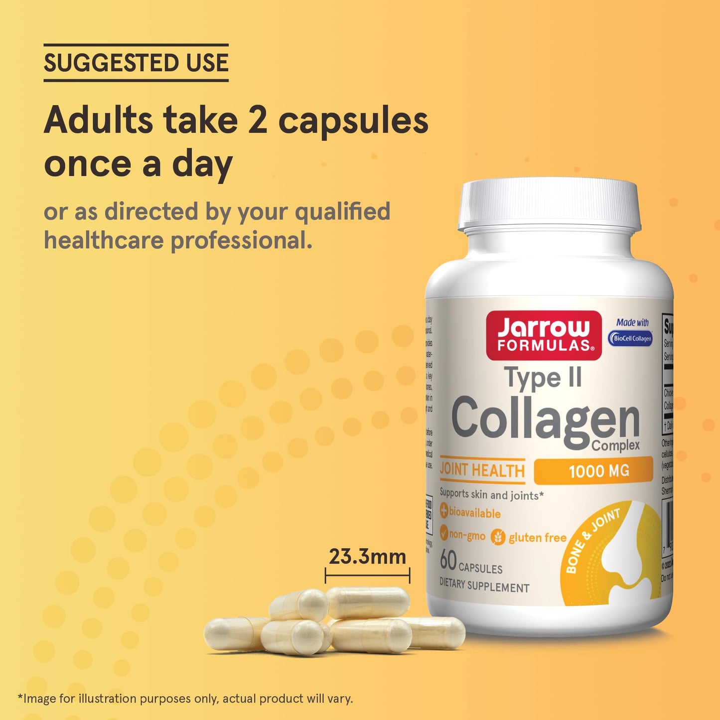 Jarrow Formulas® Type II Collagen Complex 1000 mg Supplements, Supports Skin and Joint Health, 60 Capsules, 30 Day Supply - dailyvitalstore