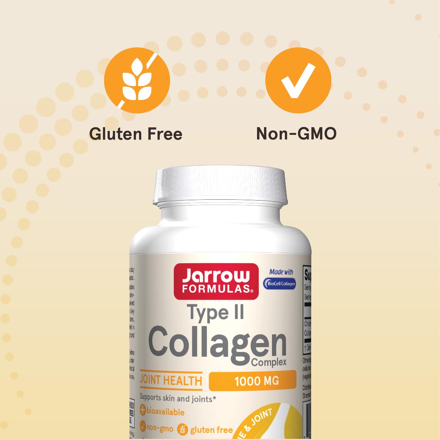Jarrow Formulas® Type II Collagen Complex 1000 mg Supplements, Supports Skin and Joint Health, 60 Capsules, 30 Day Supply - dailyvitalstore