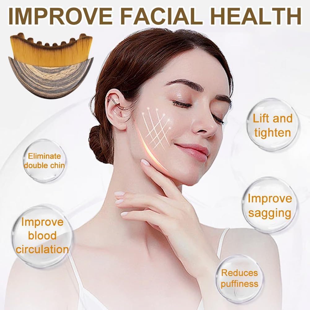 JBSZTH 2-Pack Lymphatic Contour Face Brush, Lymphatic Drainage & Contour Face Massage Brush Set for Gua Sha, Puffiness Reduction, Glowing Skin, Gentle Daily Facial and Body Massage Tool - dailyvitalstore