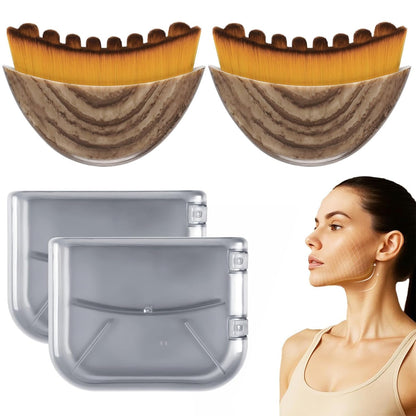 JBSZTH 2-Pack Lymphatic Contour Face Brush, Lymphatic Drainage & Contour Face Massage Brush Set for Gua Sha, Puffiness Reduction, Glowing Skin, Gentle Daily Facial and Body Massage Tool - dailyvitalstore