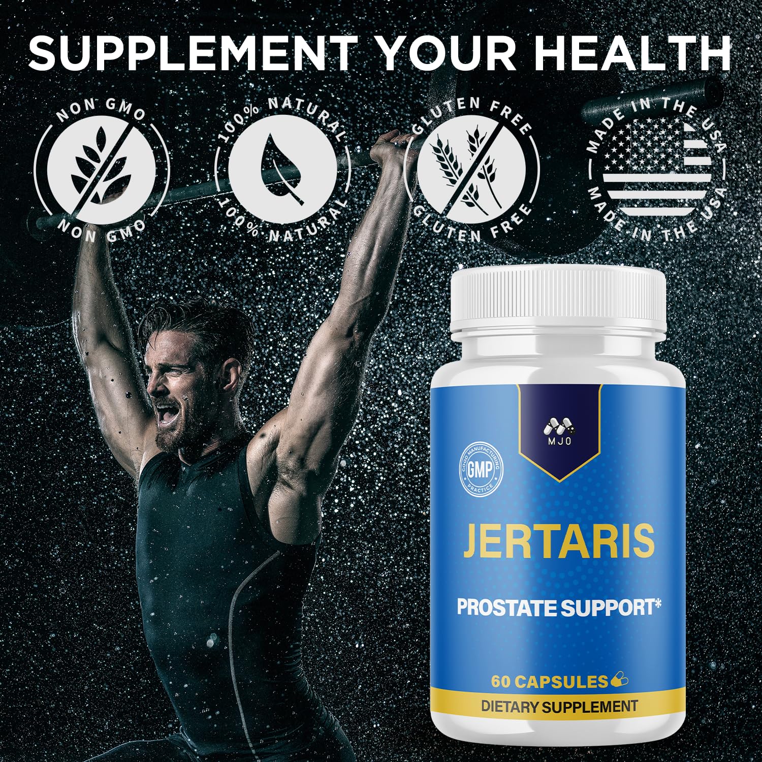 Jertaris Capsules, Official Jertaris Support Pills for men with All Natural Ingredients, Advanced Formula for Optimal Health & Wellness Support with Premium Vitamins for Active Lifestyle (60 Capsules) - dailyvitalstore