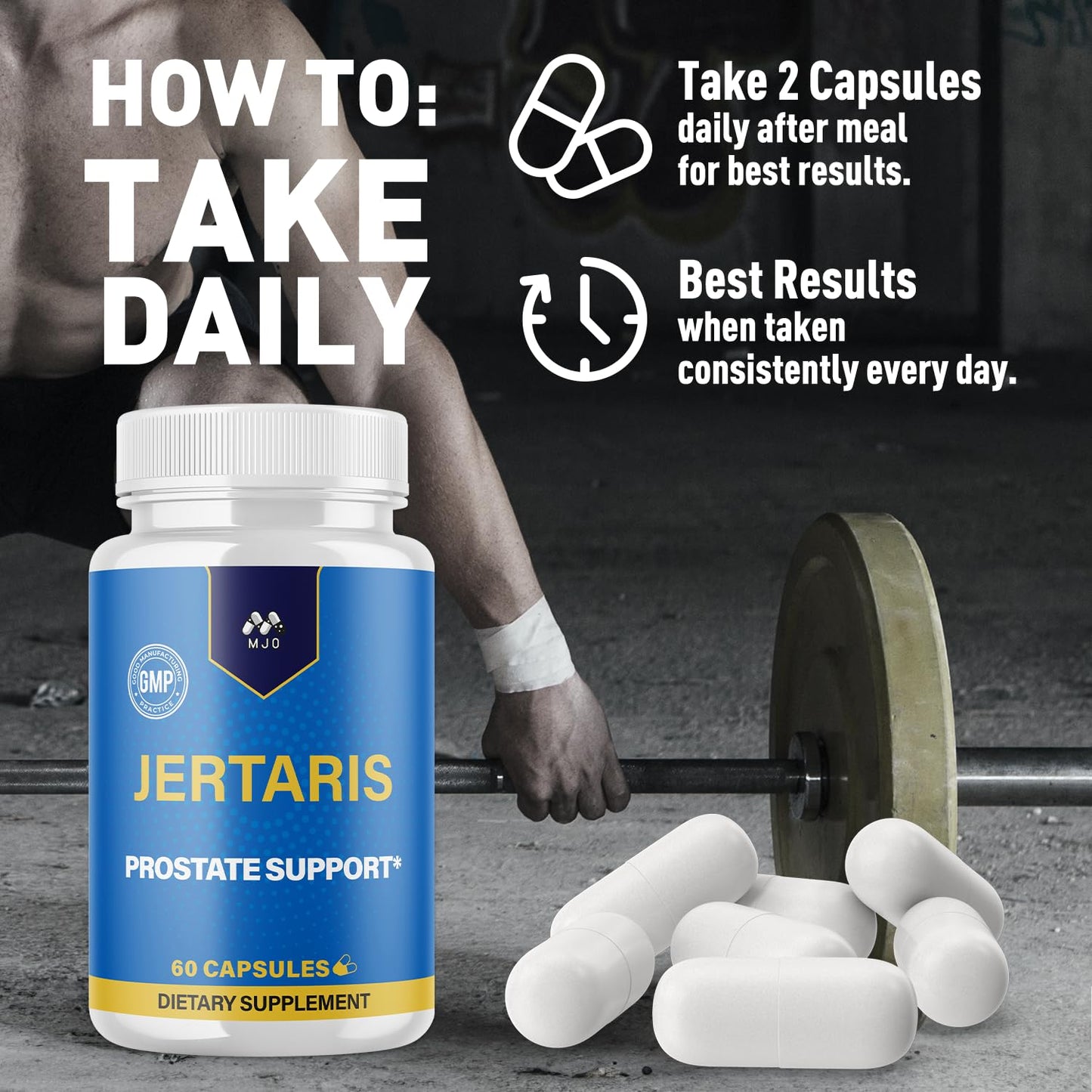Jertaris Capsules, Official Jertaris Support Pills for men with All Natural Ingredients, Advanced Formula for Optimal Health & Wellness Support with Premium Vitamins for Active Lifestyle (60 Capsules) - dailyvitalstore