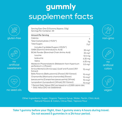 Jet Lag Remedy for Travel Gummies • No Jet Lag Pills Alternative • Travel Essentials • Support Adjustment to Time Zones and Circadian Rhythm • Delicious Tropical Berry Flavor • 20 Gummies 3-5 Trips - dailyvitalstore