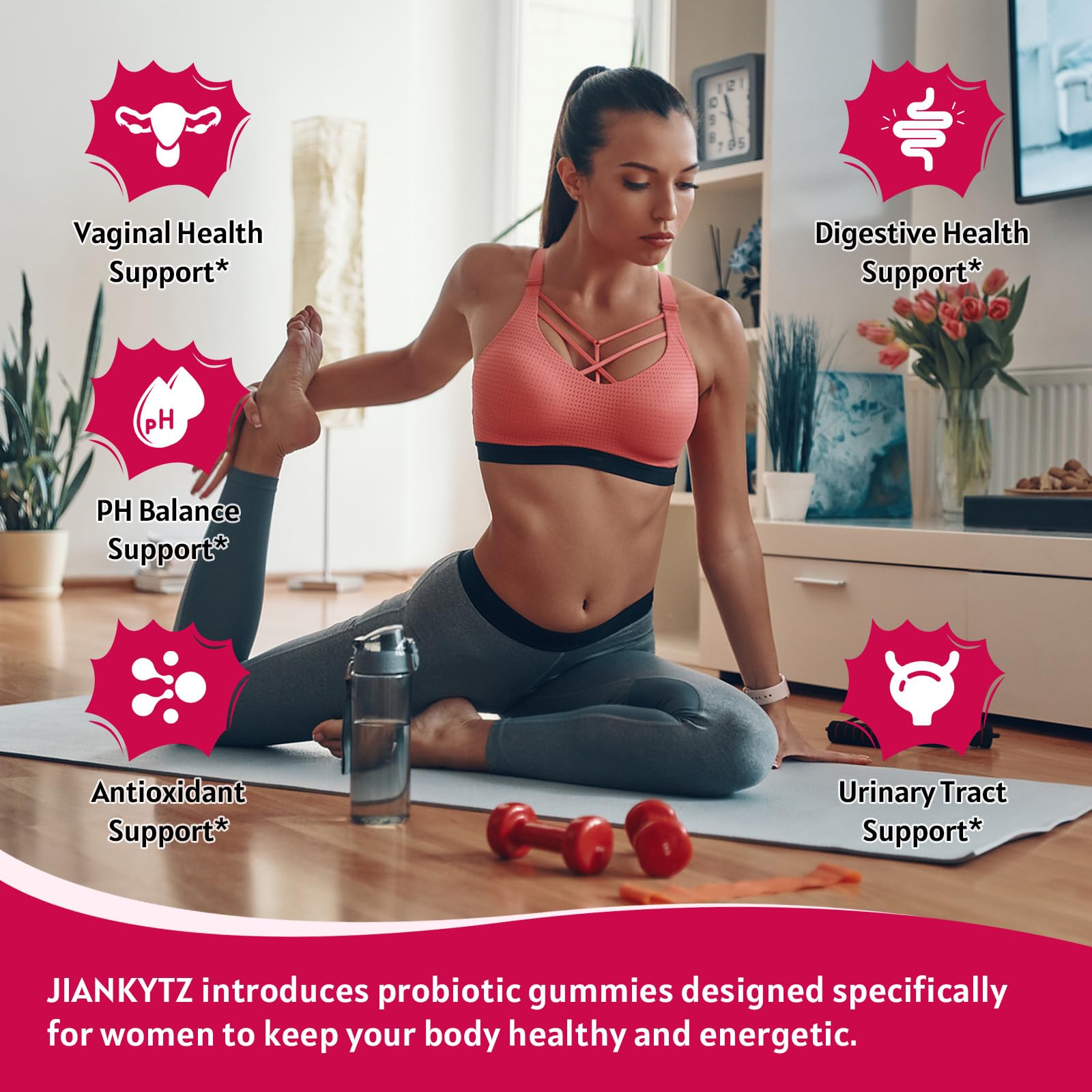 JIANKYTZ (2 Pack) Sugar Free Premium Feminine Balance Gummies for Women - Vaginal Health, Antioxidant, Digestive Health, PH Balance Support, Vaginal Probiotics for Women Gummies, Max Absorption - dailyvitalstore