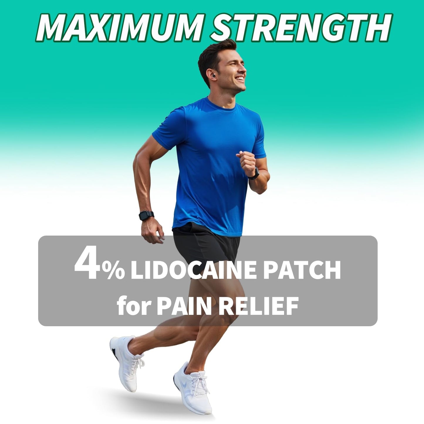 JIATUHAN 4% Lidocaine Pain Relief Patches – Maximum Strength for Back, Neck, Joint & Muscle Pain – Long-Lasting & Flexible – 15 Patches - dailyvitalstore