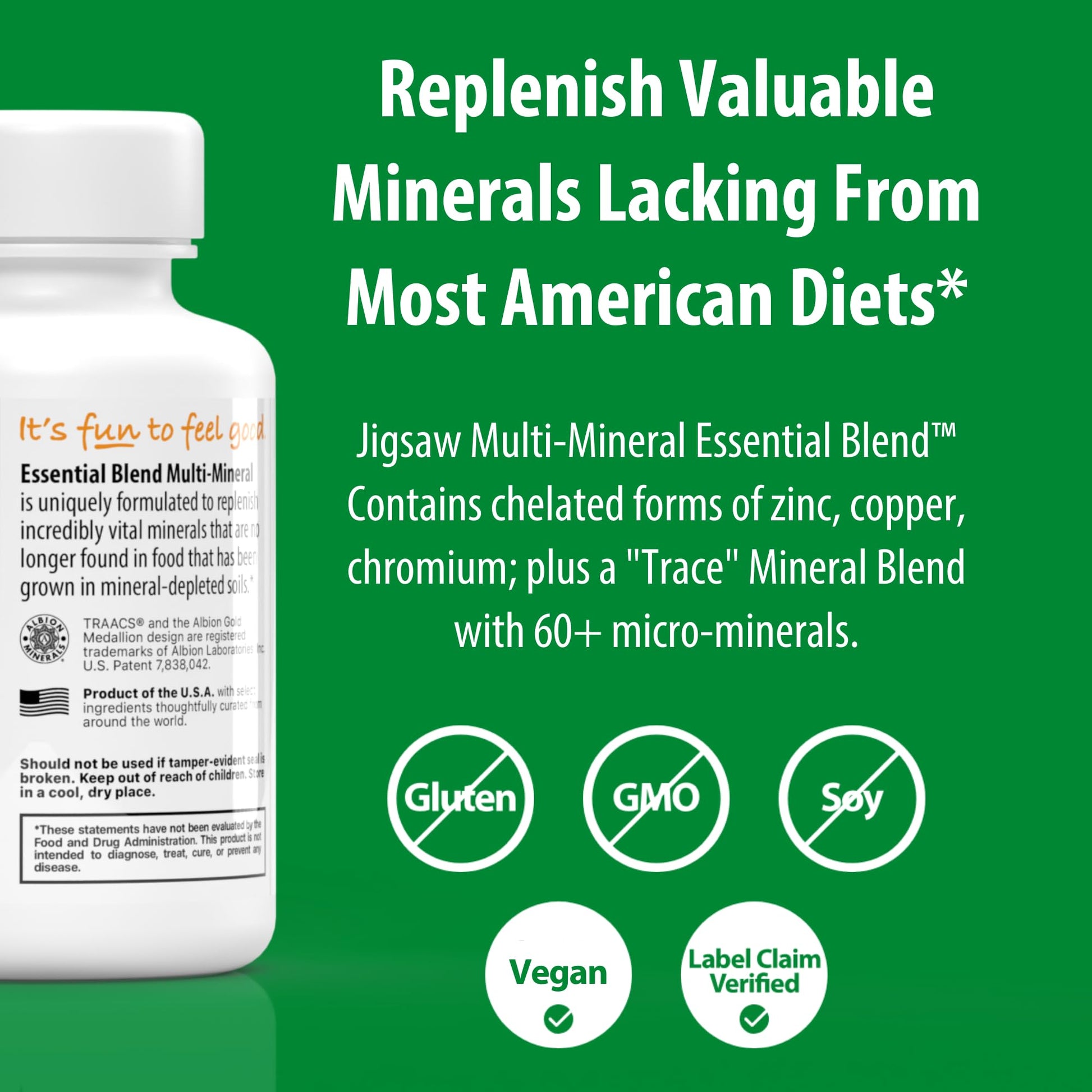 Jigsaw Health Multi-Mineral Essential Blend | 90 Capsules | 90 Servings - dailyvitalstore