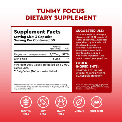 JJ Smith Tummy Focus – Digestive Cleanse Supplement with Ozonated Oxygenated Magnesium – Supports Digestion, Regularity, Bloating, Gut Balance, Nutrient Absorption, Energy & a Flatter Belly - dailyvitalstore