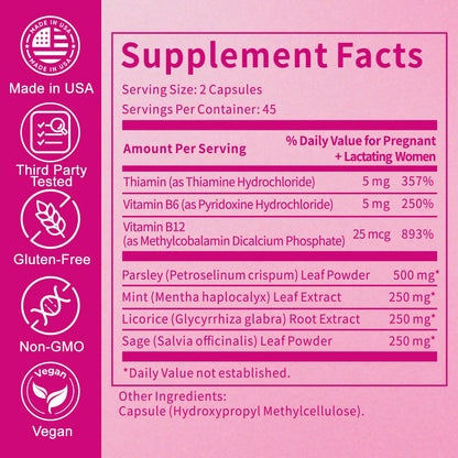 Jkrova Dry Up Breastmilk Fast, Dry Up Milk Supply, Stop Breastfeeding Products for Women, Stopper Pumping & No Engorgement, Fast Milk Flow Reduction, 90 Capsules - dailyvitalstore