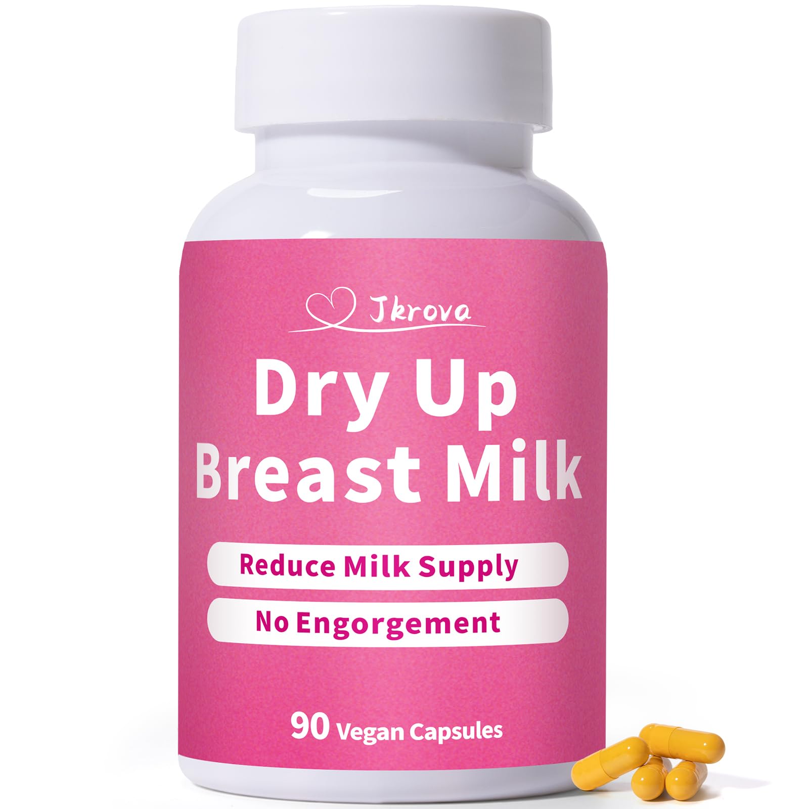 Jkrova Dry Up Breastmilk Fast, Dry Up Milk Supply, Stop Breastfeeding Products for Women, Stopper Pumping & No Engorgement, Fast Milk Flow Reduction, 90 Capsules - dailyvitalstore