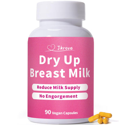 Jkrova Dry Up Breastmilk Fast, Dry Up Milk Supply, Stop Breastfeeding Products for Women, Stopper Pumping & No Engorgement, Fast Milk Flow Reduction, 90 Capsules - dailyvitalstore