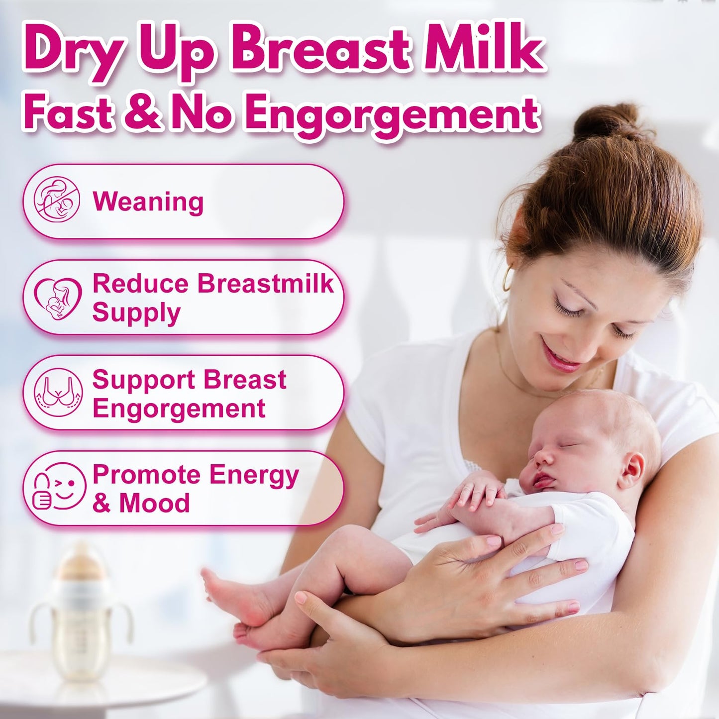 Jkrova Dry Up Breastmilk Fast, Dry Up Milk Supply, Stop Breastfeeding Products for Women, Stopper Pumping & No Engorgement, Fast Milk Flow Reduction, 90 Capsules - dailyvitalstore
