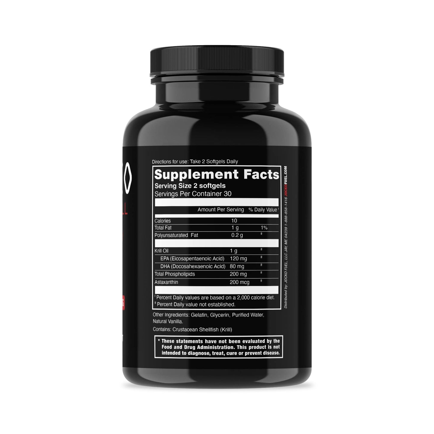 Jocko Fuel Antarctic Krill Oil Omega 3 Fatty Acid Supplements DHA & EPA - 1000mg Softgels - Supports Joints, Mobility & Mental Function (60 Softgels) - dailyvitalstore