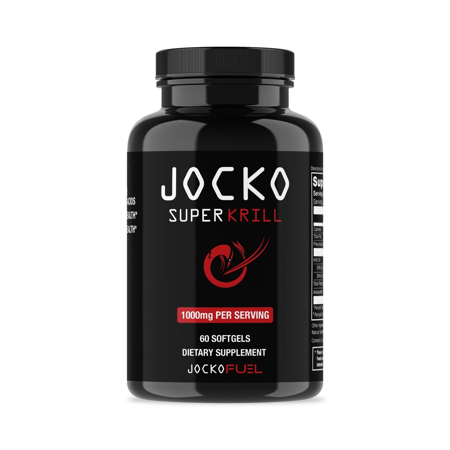 Jocko Fuel Antarctic Krill Oil Omega 3 Fatty Acid Supplements DHA & EPA - 1000mg Softgels - Supports Joints, Mobility & Mental Function (60 Softgels) - dailyvitalstore