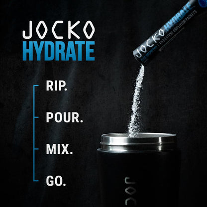 Jocko Fuel Hydrate Electrolytes Powder Packets Low Sugar - Hydration Amplifier Packets for Recovery, Dehydration, & Exercise - with Vitamins B6, B12 & C - dailyvitalstore