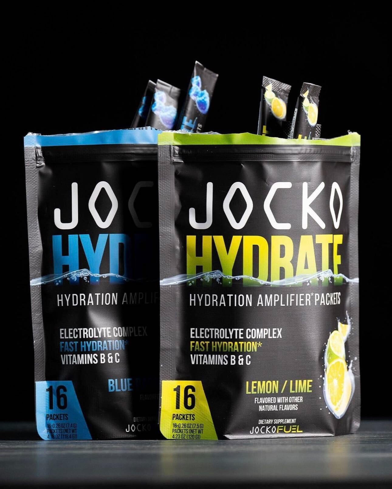 Jocko Fuel Hydrate Electrolytes Powder Packets Low Sugar - Hydration Amplifier Packets for Recovery, Dehydration, & Exercise - with Vitamins B6, B12 & C - dailyvitalstore