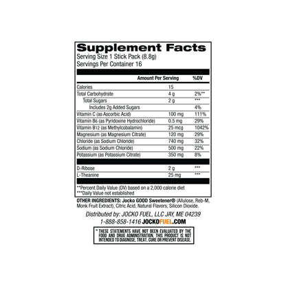 Jocko Fuel Hydrate Electrolytes Powder Packets Low Sugar - Hydration Amplifier Packets for Recovery, Dehydration, & Exercise - with Vitamins B6, B12 & C - dailyvitalstore