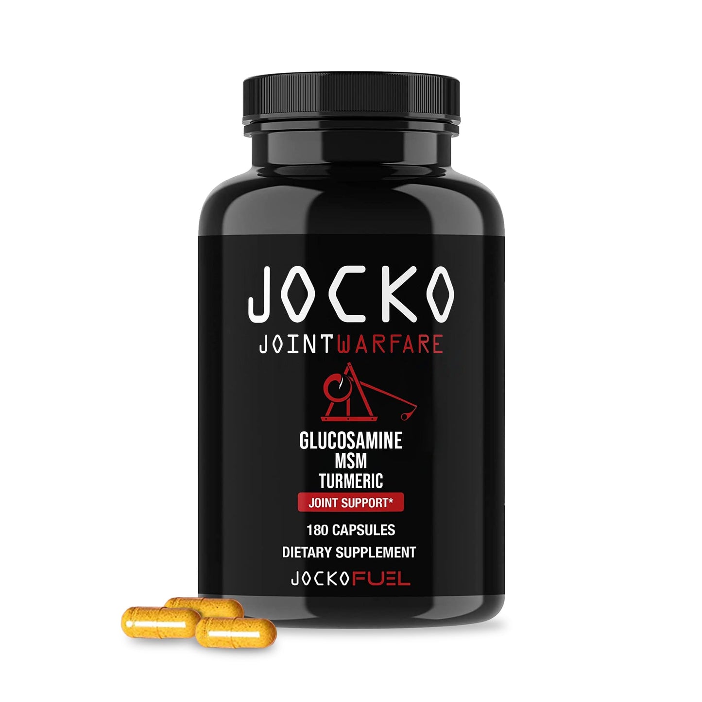 Jocko Fuel Joint Support Supplement - Glucosamine MSM for Joint Pain, Mobility, & Flexibility w/Turmeric & Boswellia (180 Capsules) - dailyvitalstore