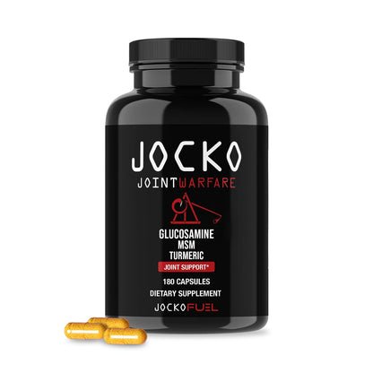 Jocko Fuel Joint Support Supplement - Glucosamine MSM for Joint Pain, Mobility, & Flexibility w/Turmeric & Boswellia (180 Capsules) - dailyvitalstore