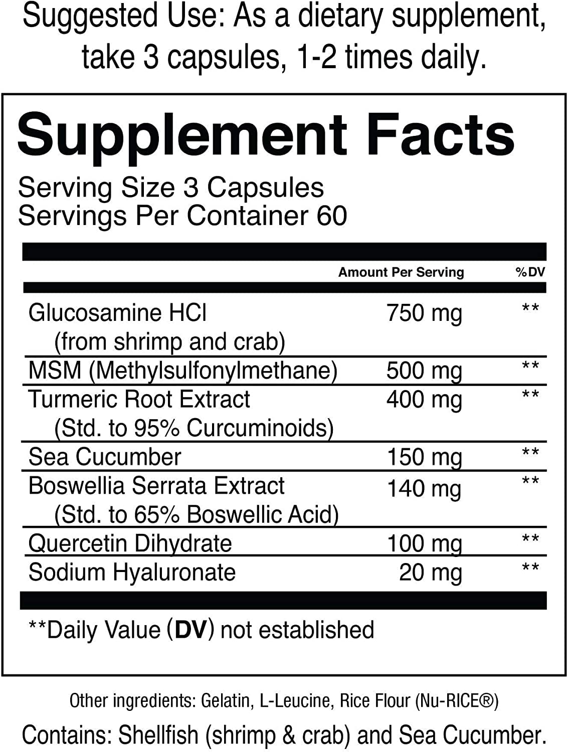 Jocko Fuel Joint Support Supplement - Glucosamine MSM for Joint Pain, Mobility, & Flexibility w/Turmeric & Boswellia (180 Capsules) - dailyvitalstore