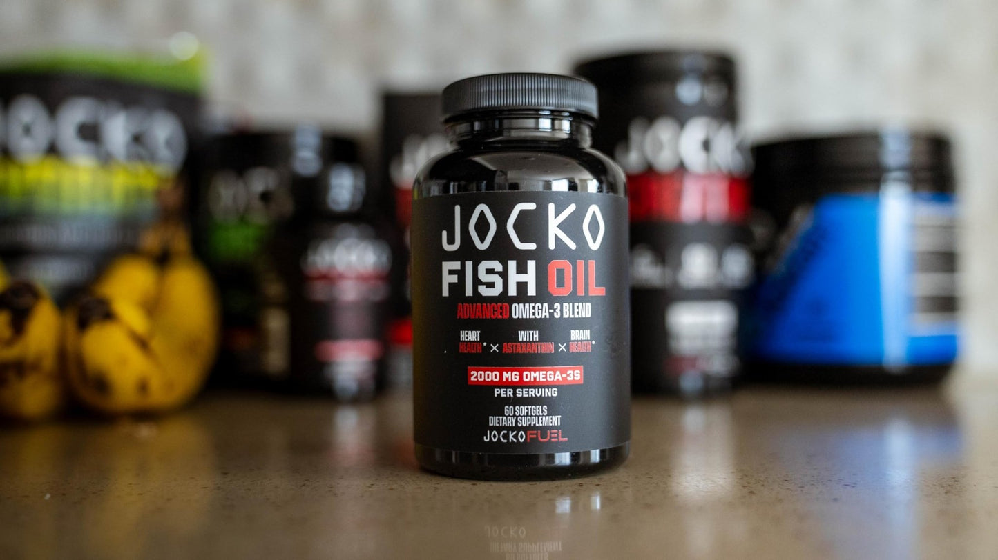 Jocko Fuel Omega 3 Fish Oil Supplement 2000mg - Burpless Fatty Acid Supplement, Wild Caught, Powerful Antioxidant with Astaxanthin (60 Capsules) - dailyvitalstore