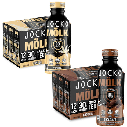 Jocko Fuel Protein Shake Bundle - Vanilla and Chocolate (24 Count) - dailyvitalstore