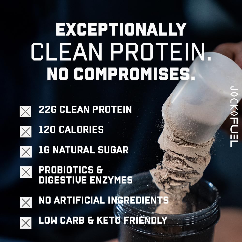 Jocko Fuel Whey Protein Powder, Vanilla Milkshake, 22g Protein, Digestive Enzymes + Probiotic Blend, No Sugar Added, with Essential Amino Acids + Electrolyte Minerals, 28 Servings - dailyvitalstore