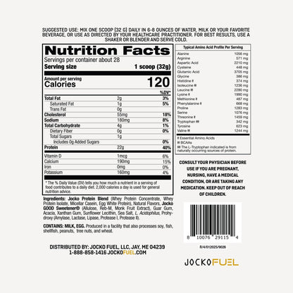 Jocko Fuel Whey Protein Powder, Vanilla Milkshake, 22g Protein, Digestive Enzymes + Probiotic Blend, No Sugar Added, with Essential Amino Acids + Electrolyte Minerals, 28 Servings - dailyvitalstore