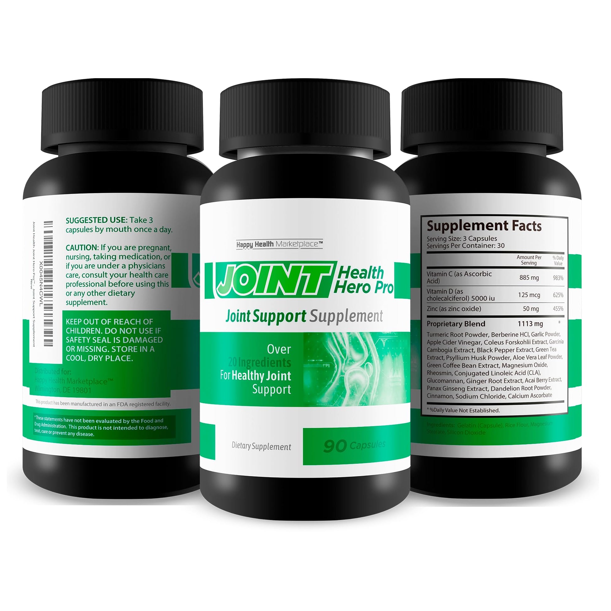 Joint Health Hero Pro - Our Best Joint & Bone Support Supplement - Turmeric - Vitamin D - Vitamin C - for Knees, Hips, Hands, Feet, Back, Neck, and More - Our Best Vitamin D Formula - dailyvitalstore