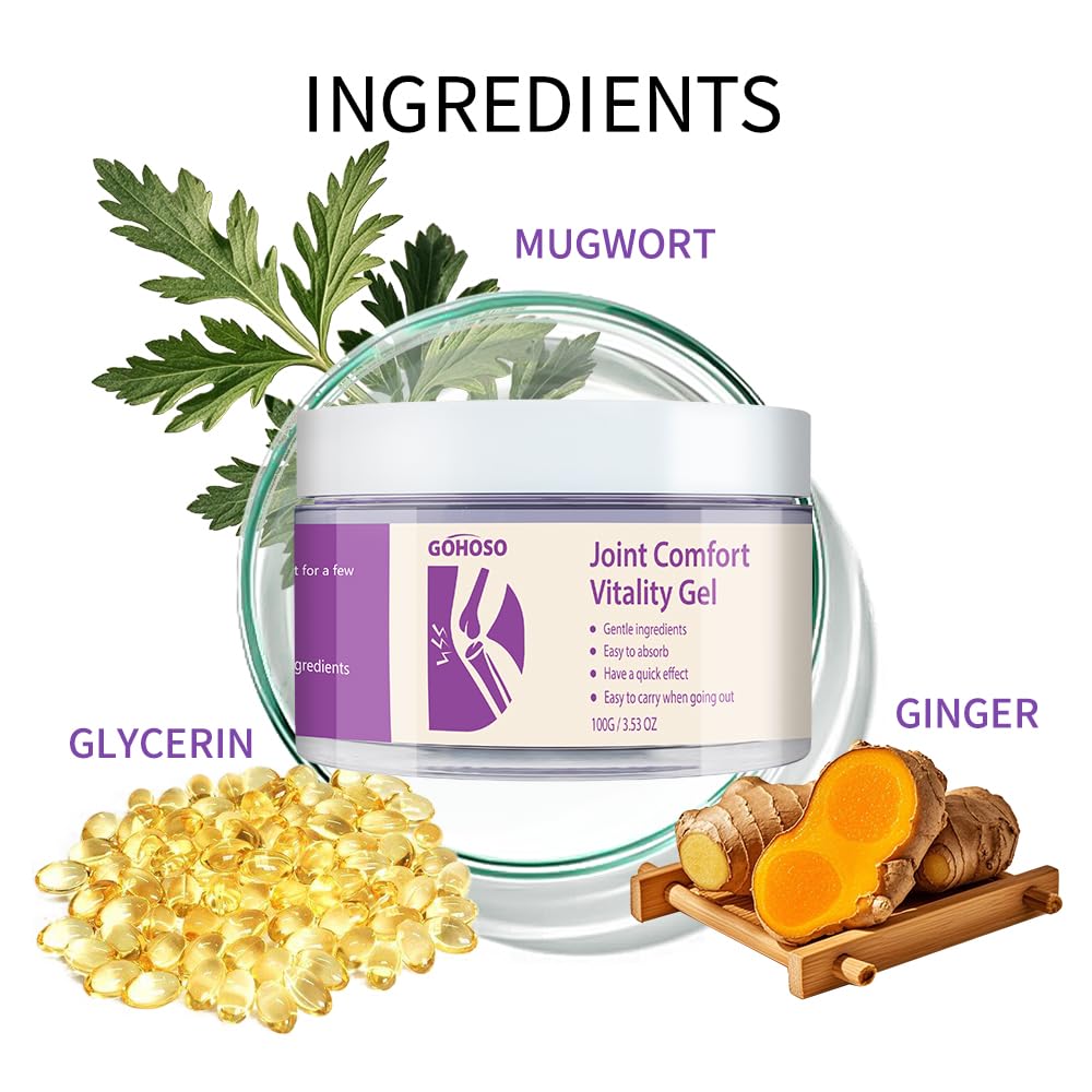 Joint Purple Gel, Cooling Massage Cream with Turmeric for Back, Neck, Joints & Muscles – Hydrating Gel for Active Lifestyles - dailyvitalstore