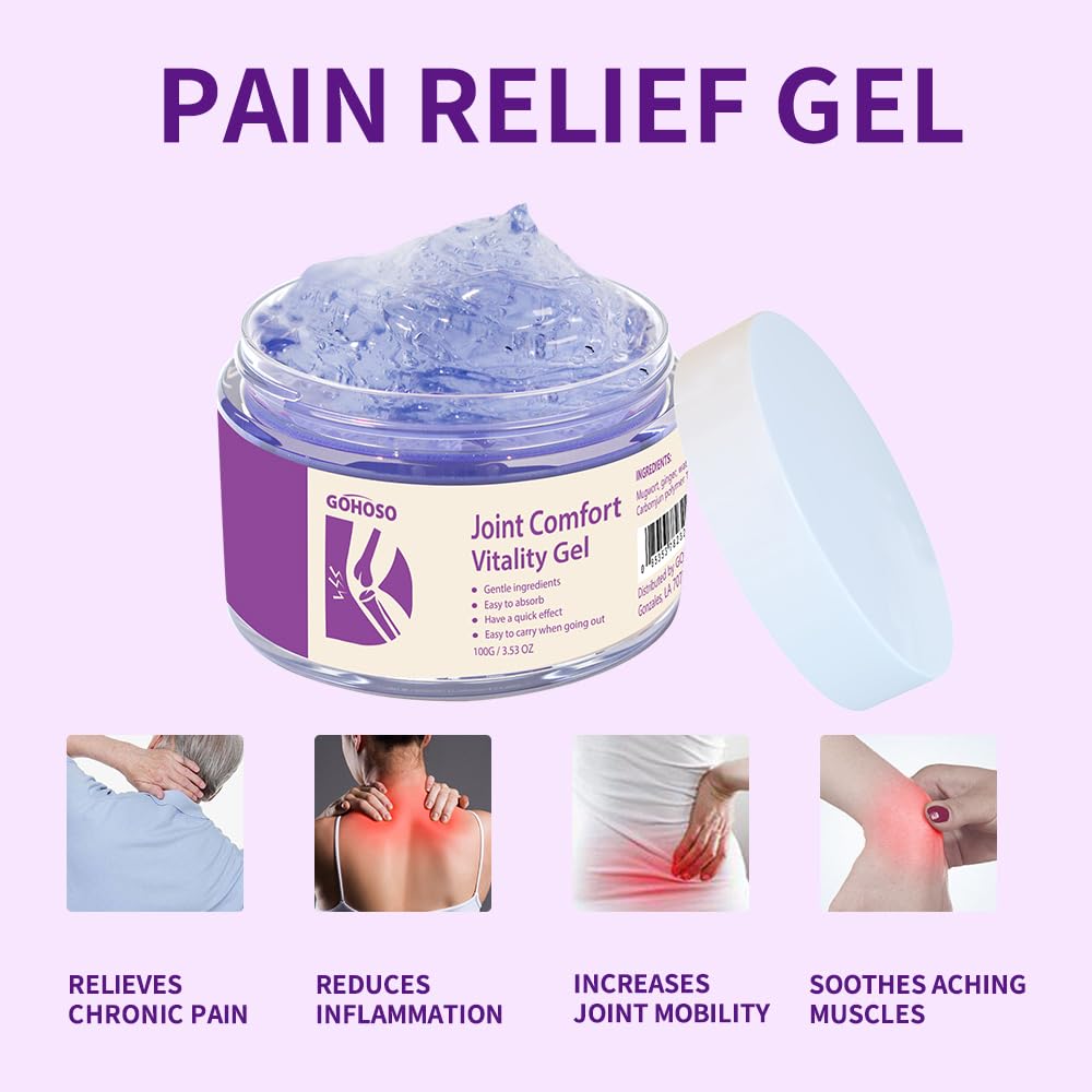 Joint Purple Gel, Cooling Massage Cream with Turmeric for Back, Neck, Joints & Muscles – Hydrating Gel for Active Lifestyles - dailyvitalstore