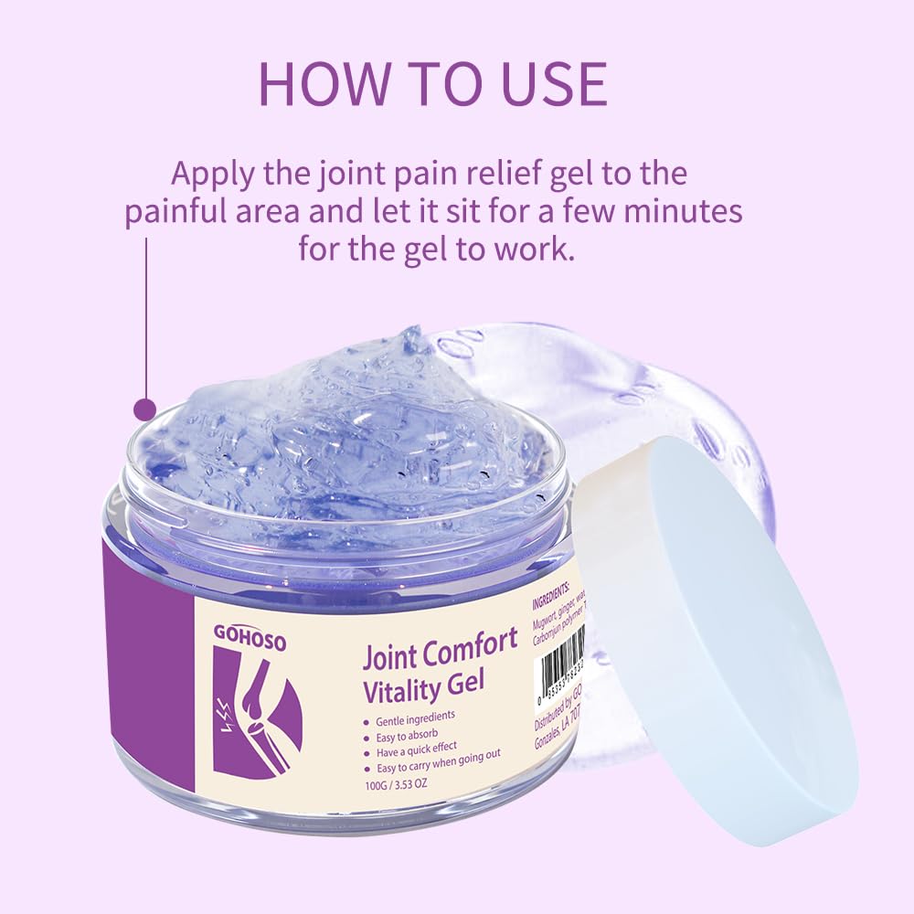 Joint Purple Gel, Cooling Massage Cream with Turmeric for Back, Neck, Joints & Muscles – Hydrating Gel for Active Lifestyles - dailyvitalstore
