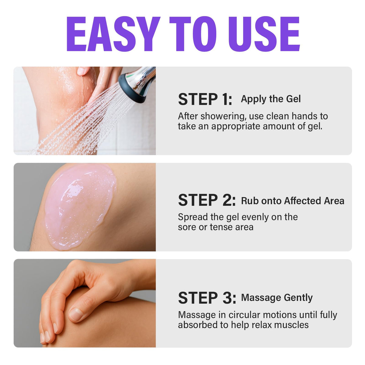 Joint Purple Gel, Fast-Absorbing Soothing Relief Massage Gel with Natural Extracts, Support Muscle, Joint, Shoulder, Knee, Back, Lumbar & Muscle Stiffness - dailyvitalstore