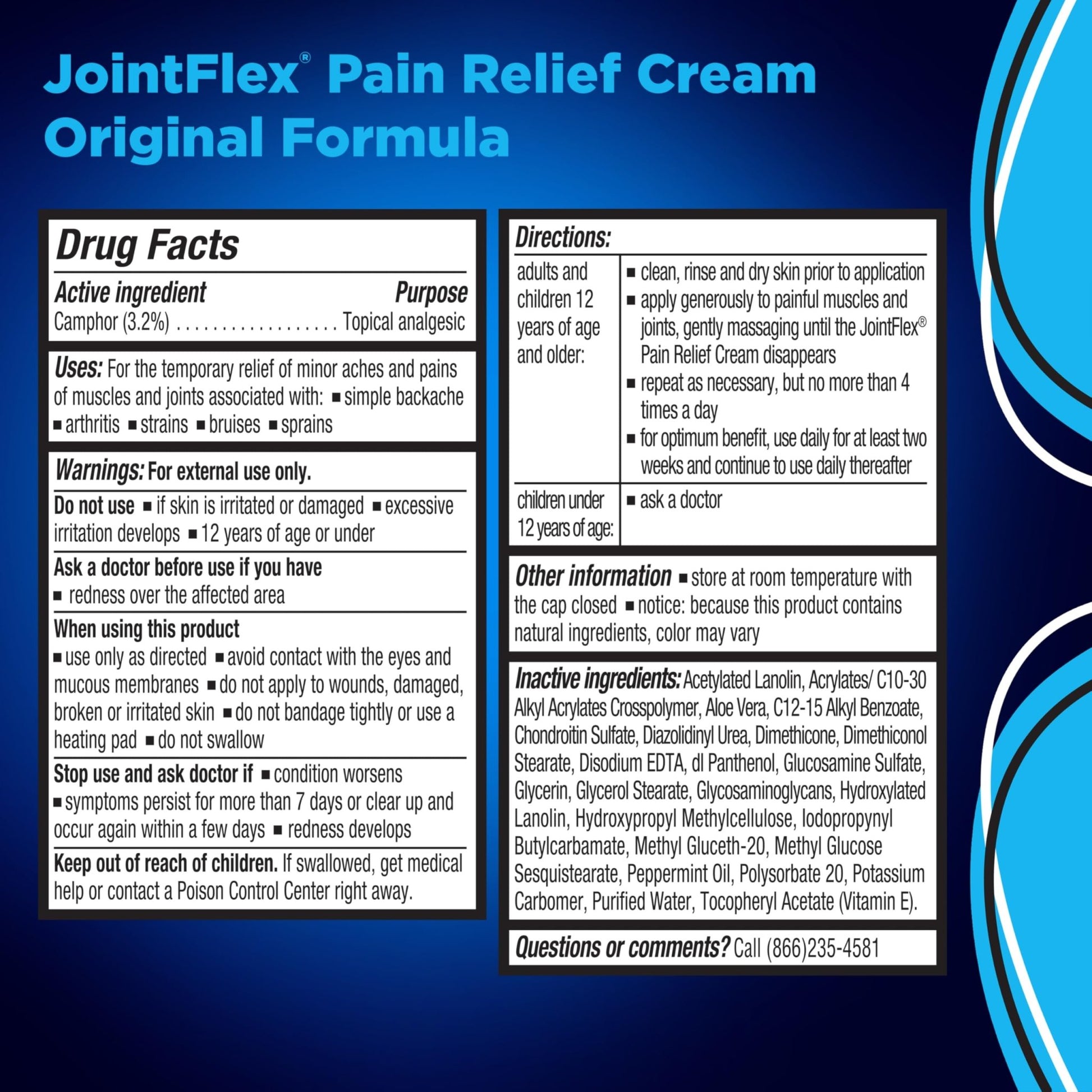 JointFlex Pain Relief Cream, Arthritis Pain Relief, Joint Pain Relief, 4 Ounce Tube - dailyvitalstore