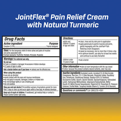 JOINTFLEX Pain Relief Cream with Turmeric, Arthritis Pain Relief, Joint Pain Relief, 3 Ounce Tube - dailyvitalstore