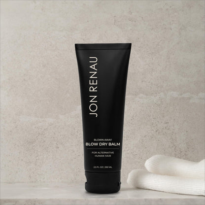 Jon Renau Blown Away Blow Dry Balm for Human Hair Wigs, Shine Enhancing Styling Balm with UV and Color Protection, Lightweight Blow Dry Balm for Human Hair Toppers and Extensions, 2.5 Oz - dailyvitalstore