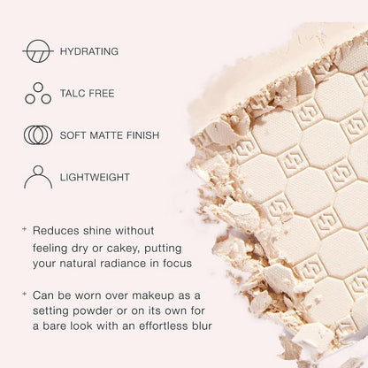 Jouer Soft Focus Hydrate & Setting - Pressed Powder with Matte Finish - Blurring Powder for Fine Lines and Pores - Set Face Makeup Foundation or Concealer - Translucent - dailyvitalstore